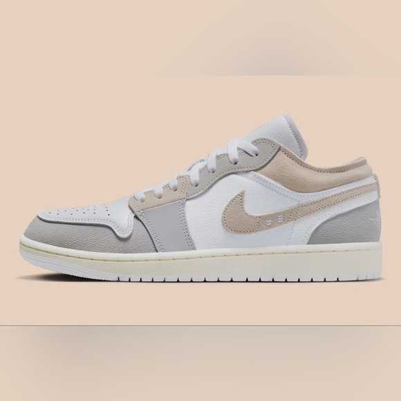 Nike Men's Air Jordan 1 Low SE Craft Inside Out Grey White Shoes